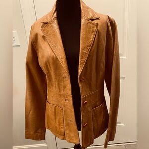 Maxima Vintage Genuine Leather Blazer Jacket Wilson’s Small Fitted